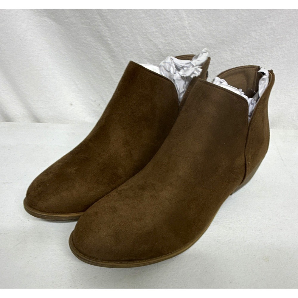 Ninetin Gel Women's Brown Suede Ankle Bootie Round Toe Zip US 11